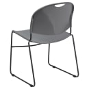 Flash Furniture RUT-188-GY-GG Compact Stacking Chair w/ Gray Plastic Back & Seat - Metal Frame, Black thumbnail 4