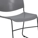 Flash Furniture RUT-188-GY-GG Compact Stacking Chair w/ Gray Plastic Back & Seat - Metal Frame, Black thumbnail 7