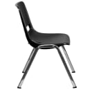 Flash Furniture RUT-18-BK-CHR-GG Stacking Student Shell Chair - Black Plastic Seat, Chrome Frame thumbnail 3