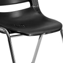 Flash Furniture RUT-18-BK-CHR-GG Stacking Student Shell Chair - Black Plastic Seat, Chrome Frame thumbnail 7
