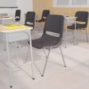 Flash Furniture RUT-18-GY-CHR-GG Stacking Student Shell Chair - Charcoal Plastic Seat, Black Metal thumbnail 3