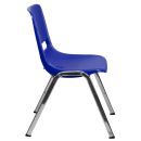 Flash Furniture RUT-18-NVY-CHR-GG Stacking Student Shell Chair - Navy Blue Plastic Seat, Black Metal Frame thumbnail 3
