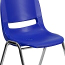 Flash Furniture RUT-18-NVY-CHR-GG Stacking Student Shell Chair - Navy Blue Plastic Seat, Black Metal Frame thumbnail 7