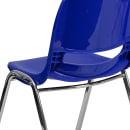 Flash Furniture RUT-18-NVY-CHR-GG Stacking Student Shell Chair - Navy Blue Plastic Seat, Black Metal Frame thumbnail 8