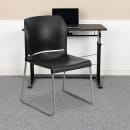 Flash Furniture RUT-238A-BK-GG Stacking Chair w/ Black Polypropylene Seat & Silver Frame thumbnail 9