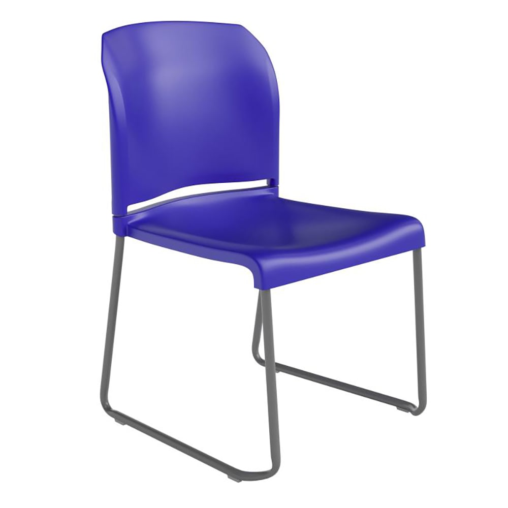 Flash Furniture RUT-238A-BL-GG Stacking Chair w/ Blue Polypropylene Seat & Silver Frame