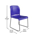 Flash Furniture RUT-238A-BL-GG Stacking Chair w/ Blue Polypropylene Seat & Silver Frame thumbnail 2