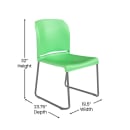 Flash Furniture RUT-238A-GN-GG Stacking Chair w/ Green Polypropylene Seat & Silver Frame thumbnail 3