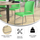 Flash Furniture RUT-238A-GN-GG Stacking Chair w/ Green Polypropylene Seat & Silver Frame thumbnail 5