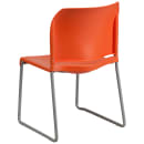 Flash Furniture RUT-238A-OR-GG Stacking Chair w/ Orange Polypropylene Seat & Silver Frame thumbnail 4