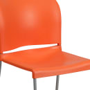 Flash Furniture RUT-238A-OR-GG Stacking Chair w/ Orange Polypropylene Seat & Silver Frame thumbnail 7