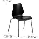 Flash Furniture RUT-288-BK-GG Stacking Chair w/ Black Plastic Seat & Silver Frame thumbnail 2