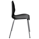 Flash Furniture RUT-288-BK-GG Stacking Chair w/ Black Plastic Seat & Silver Frame thumbnail 3