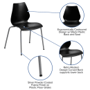 Flash Furniture RUT-288-BK-GG Stacking Chair w/ Black Plastic Seat & Silver Frame thumbnail 6