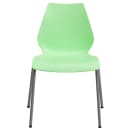 Flash Furniture RUT-288-GREEN-GG Stacking Chair w/ Green Plastic Seat & Silver Frame thumbnail 5