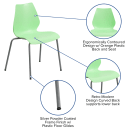 Flash Furniture RUT-288-GREEN-GG Stacking Chair w/ Green Plastic Seat & Silver Frame thumbnail 6