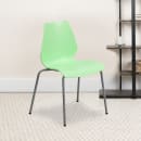 Flash Furniture RUT-288-GREEN-GG Stacking Chair w/ Green Plastic Seat & Silver Frame thumbnail 9