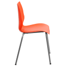 Flash Furniture RUT-288-ORANGE-GG Stacking Chair w/ Orange Plastic Seat & Silver Frame thumbnail 3