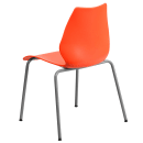 Flash Furniture RUT-288-ORANGE-GG Stacking Chair w/ Orange Plastic Seat & Silver Frame thumbnail 4