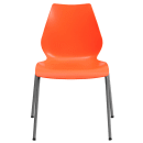 Flash Furniture RUT-288-ORANGE-GG Stacking Chair w/ Orange Plastic Seat & Silver Frame thumbnail 5