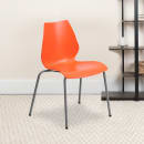 Flash Furniture RUT-288-ORANGE-GG Stacking Chair w/ Orange Plastic Seat & Silver Frame thumbnail 9