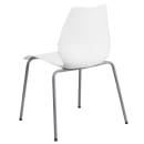 Flash Furniture RUT-288-WHITE-GG Stacking Chair w/ White Plastic Back & Seat - Metal Frame, Silver thumbnail 3