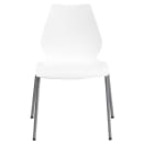 Flash Furniture RUT-288-WHITE-GG Stacking Chair w/ White Plastic Back & Seat - Metal Frame, Silver thumbnail 4