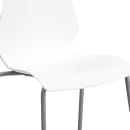 Flash Furniture RUT-288-WHITE-GG Stacking Chair w/ White Plastic Back & Seat - Metal Frame, Silver thumbnail 5