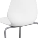 Flash Furniture RUT-288-WHITE-GG Stacking Chair w/ White Plastic Back & Seat - Metal Frame, Silver thumbnail 6