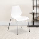 Flash Furniture RUT-288-WHITE-GG Stacking Chair w/ White Plastic Back & Seat - Metal Frame, Silver thumbnail 7