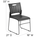Flash Furniture RUT-2-BK-GG Stacking Chair w/ Black Plastic Seat & Black Metal Frame thumbnail 2