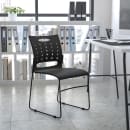 Flash Furniture RUT-2-BK-GG Stacking Chair w/ Black Plastic Seat & Black Metal Frame thumbnail 9