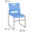 Flash Furniture RUT-2-BL-GG Stacking Chair w/ Blue Plastic Seat & Black Metal Frame thumbnail 2