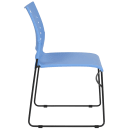 Flash Furniture RUT-2-BL-GG Stacking Chair w/ Blue Plastic Seat & Black Metal Frame thumbnail 3