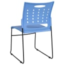 Flash Furniture RUT-2-BL-GG Stacking Chair w/ Blue Plastic Seat & Black Metal Frame thumbnail 4