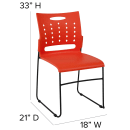 Flash Furniture RUT-2-OR-GG Stacking Chair w/ Orange Plastic Seat & Black Metal Frame thumbnail 2