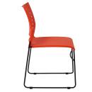 Flash Furniture RUT-2-OR-GG Stacking Chair w/ Orange Plastic Seat & Black Metal Frame thumbnail 3