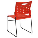 Flash Furniture RUT-2-OR-GG Stacking Chair w/ Orange Plastic Seat & Black Metal Frame thumbnail 4