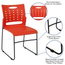 Flash Furniture RUT-2-OR-GG Stacking Chair w/ Orange Plastic Seat & Black Metal Frame thumbnail 6