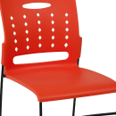 Flash Furniture RUT-2-OR-GG Stacking Chair w/ Orange Plastic Seat & Black Metal Frame thumbnail 7