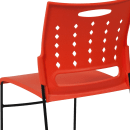 Flash Furniture RUT-2-OR-GG Stacking Chair w/ Orange Plastic Seat & Black Metal Frame thumbnail 8