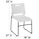Flash Furniture RUT-2-WH-GG Stacking Chair w/ White Plastic Seat & Black Metal Frame thumbnail 2