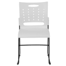 Flash Furniture RUT-2-WH-GG Stacking Chair w/ White Plastic Seat & Black Metal Frame thumbnail 5