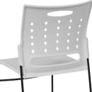 Flash Furniture RUT-2-WH-GG Stacking Chair w/ White Plastic Seat & Black Metal Frame thumbnail 8