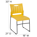 Flash Furniture RUT-2-YL-GG Stacking Chair w/ Yellow Plastic Seat & Black Metal Frame thumbnail 2