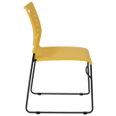 Flash Furniture RUT-2-YL-GG Stacking Chair w/ Yellow Plastic Seat & Black Metal Frame thumbnail 3