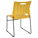 Flash Furniture RUT-2-YL-GG Stacking Chair w/ Yellow Plastic Seat & Black Metal Frame thumbnail 4