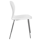Flash Furniture RUT-3-WH-GG Stacking Chair w/ White Plastic Seat & Silver Frame thumbnail 2