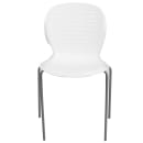 Flash Furniture RUT-3-WH-GG Stacking Chair w/ White Plastic Seat & Silver Frame thumbnail 4