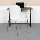 Flash Furniture RUT-3-WH-GG Stacking Chair w/ White Plastic Seat & Silver Frame thumbnail 5